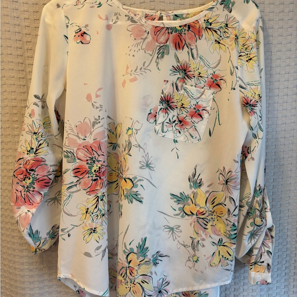 Van Heusen Floral Women's Blouse - Cream, Pink, Yellow
